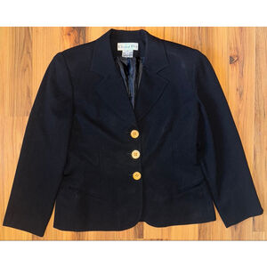 Vintage Christian Dior Black Oversized Power Blazer Quiet Luxury Parisian Chic